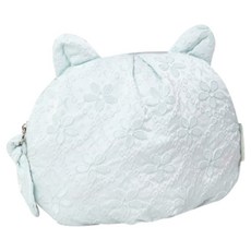 可愛貓咪造型緹花雲朵便攜化妝包