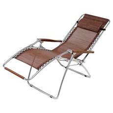 無段式折合休閒躺椅 有杯架 台灣製, 銀管 + 咖啡布