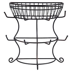 MIKASA 雙層素雅收納杯架 可掛8杯, 1個, 黑色