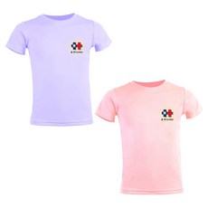 MI MI LEO 國旗印花T23吸排T恤 2件組, 淡粉色 + 淡紫色