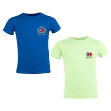 MI MI LEO 國旗印花T23吸排T恤 2件組, 牛油果綠 + 寶藍色