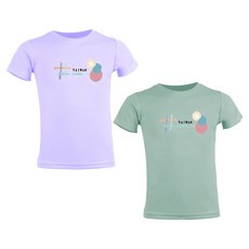 MI MI LEO 國旗印花吸排T恤2件組 台灣製 T25, 淡紫色 + 灰綠色