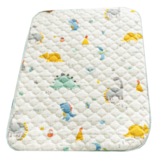 Priel 幼兒用恐龍棉質防水墊, 恐龍薄荷綠, 1個