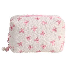 甜美高級感蝴蝶結 大容量化妝包 枕頭圓包