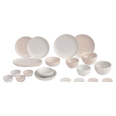 ERATO Shell 4人份餐具組 28件組, 不適用, 1套, 奶油色 + 沙米色