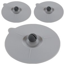 FANCY LIFE 矽膠密封杯蓋 圓頭款, 3個, 灰色