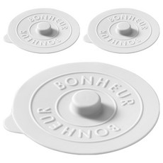 FANCY LIFE 矽膠密封杯蓋 英文款, 白色, 3個