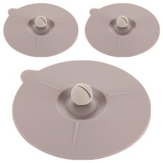 FANCY LIFE 矽膠密封杯蓋 圓頭款, 3個, 淺棕