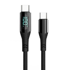 VietWinic 電閃雷鳴 Type-C-Type-C 快充傳輸線 100W, 1個, 黑色, 1.5m