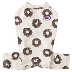 TUSTUS 狗狗甜甜圈連身家居服, 象牙白, 1個