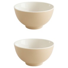 해피정 파스텔 무광 도자기 밥그릇 볼 200ml, 베이지, 2개
