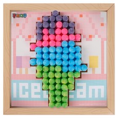 PLAYCORN 迷你Playcorn畫框製作 像素藝術 4人份, 冰淇淋畫框, 1個