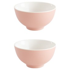 해피정 파스텔 무광 도자기 밥그릇 볼 200ml, 핑크, 2개