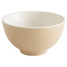 해피정 파스텔 무광 도자기 밥그릇 볼 200ml, 베이지, 1개