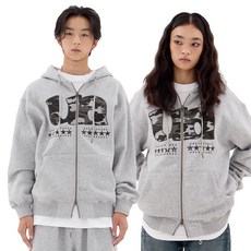 URBANAGE 男女通用 貼花Logo貼片 寬鬆版型 連帽拉鍊外套