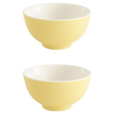 해피정 파스텔 무광 도자기 밥그릇 볼 200ml, 옐로우, 2개