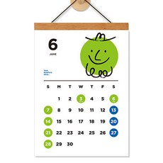 designoops 2026 Facial 木質掛曆 B4, 自然色, 1個