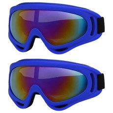 WELLPICK 運動彩色滑雪護目鏡, 藍色, 2個