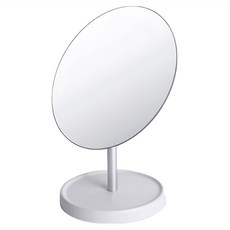 米羅萊 無框木質托盤圓形桌鏡, 灰色