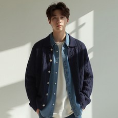 韓國 UMM 男士翻領鈕扣開襟衫