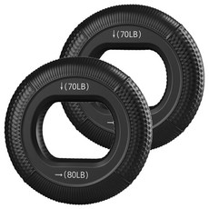 실리콘 손가락 듀얼 파워 도넛 악력기, 블랙, 2개