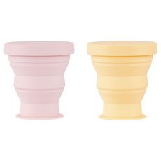 Laterre 矽膠迷你杯隨行杯 2件組, 粉紅色+黃色, 200ml, 1套