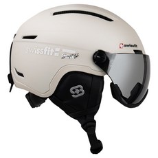 swissfit Raffine 滑雪雪鏡一體式安全帽, 象牙白, 1個