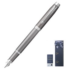 PARKER 派克 I.M. Core Ritual CT 鋼筆 + 卡式墨水管禮物套組, F, 灰色