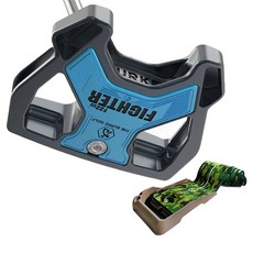 BURKE FIGHTER 22 CC 零扭力 高爾夫推桿 深藍色 33吋 + 推桿練習墊套組, 3度, R