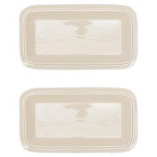 윤도자기 메종오브제 코지 직사각 접시, 오트, 2개, 단품