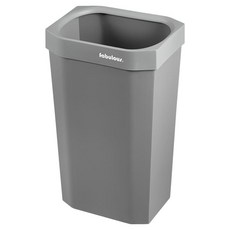패블러스 뚜껑없는 오픈링 사무실 화장실 쓰레기 분리수거함 50L, 그레이