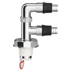 비니와미니 편리한 배수구트랩 전기 도금 자기흡입 냄새방지 오버플로 방지 F타입 티웨이, 1개