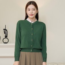 Elsso 女款金色鈕扣標準版型圓領針織開襟衫