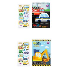탈것 미니색칠놀이 2종 + 스티커 세트, B6, 1세트, 24매
