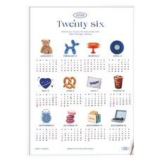 funyz 2026年 object 壁掛式海報月曆 A2, 混合顏色, 1個