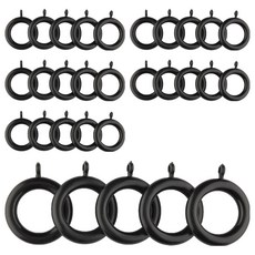 home de-reve 高級窗簾環 25mm, 30個, 黑色