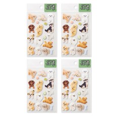 Studio 8 一起去散步吧 汪 貼紙, 混合顏色, 4個