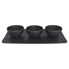 Villeroy&Boch Manufacture Rock 布蘭深碗 4件組, 黑色, 1套, 盤子 + 深碗 3件