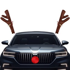 URBAN CAR 聖誕節魯道夫鹿角紅鼻子裝飾套組, 棕色