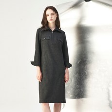 Olivia Lauren 針織領長版連身裙 VOCOA5W9231, 炭灰色