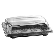 SWAN 一次性PET沙拉 水果 飯捲 三明治 便當盒 H06s 黑色, 100個, 1入