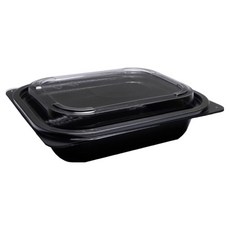 SWAN 拋棄式PET沙拉水果便當盒 SL650 黑色, 100個, 1入