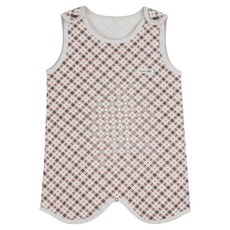 오가닉붐 곰가족 삼중지 보온 수면 조끼 체크