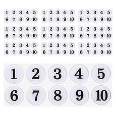 아트사인 번호판 에폭시 흰색 35mm 10종 세트, 1개, 숫자 1~10