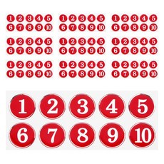 아트사인 번호판 에폭시 빨강 35mm 10종 세트, 1개, 숫자 1~10