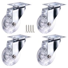 EMPIRE 水晶聚氨酯透明平板螺栓腳輪 A2, 4個