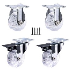 EMPIRE 水晶聚氨酯透明平板螺栓腳輪 B4, 4個