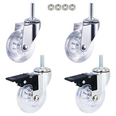 EMPIRE 水晶聚氨酯透明平板螺栓腳輪 C3, 4個