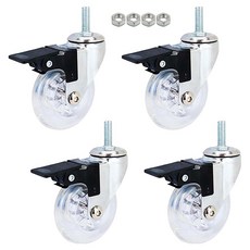 EMPIRE 水晶聚氨酯透明平板螺栓腳輪 C2, 4個