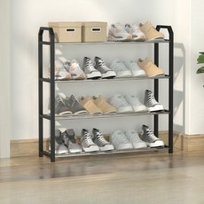 CUSSO 組裝式鞋架 4層 65cm, 黑色, 1個